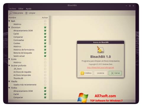 Screenshot BleachBit for Windows 7