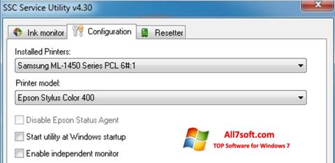 Screenshot SSC Service Utility for Windows 7