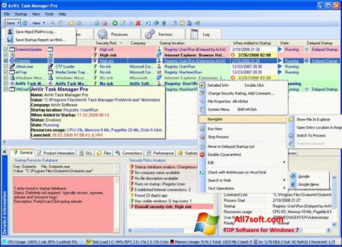 Screenshot AnVir Task Manager for Windows 7