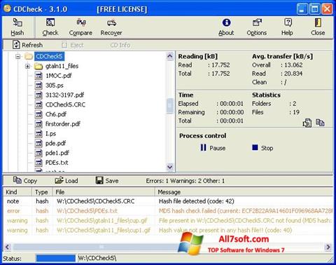 Screenshot CDCheck for Windows 7