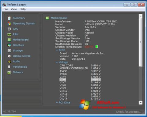 Screenshot Speccy for Windows 7