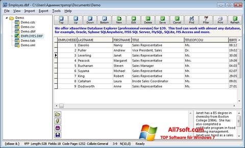 Screenshot DBF Viewer for Windows 7
