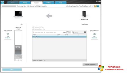 Screenshot WD SmartWare for Windows 7