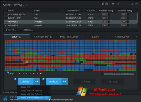 Screenshot Smart Defrag for Windows 7