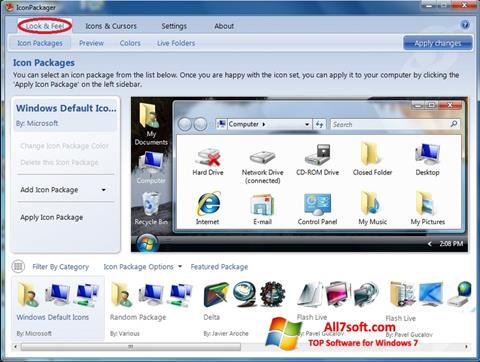 Screenshot IconPackager for Windows 7