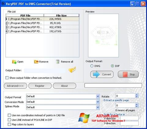 Screenshot PDF to DWG Converter for Windows 7