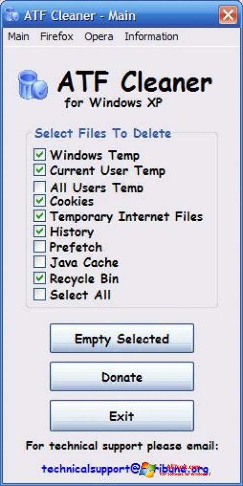 Screenshot ATF Cleaner for Windows 7