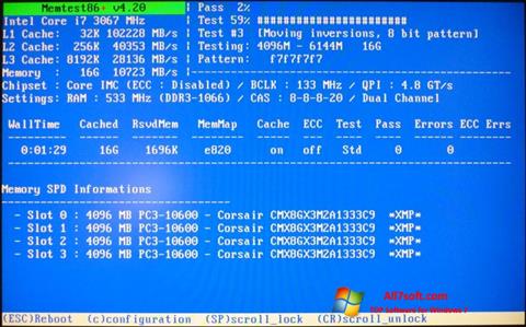 Screenshot MemTest for Windows 7
