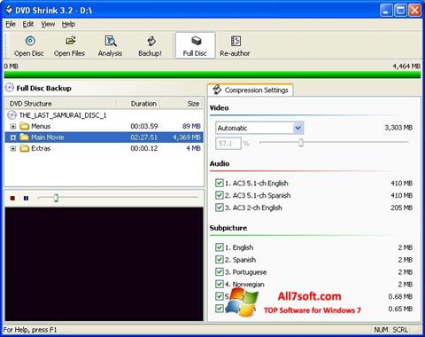 Screenshot DVD Shrink for Windows 7