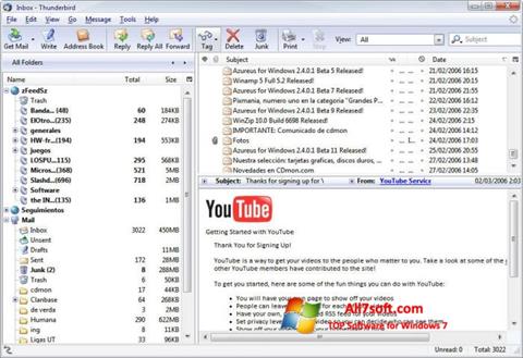 Screenshot Mozilla Thunderbird for Windows 7