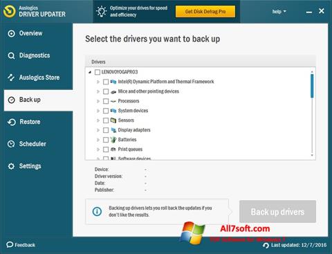 Screenshot Auslogics Driver Updater for Windows 7