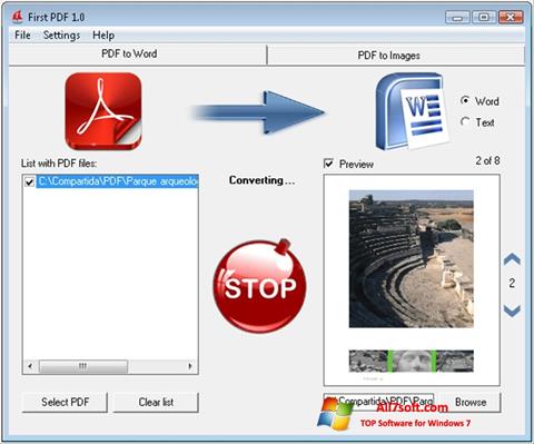 Screenshot First PDF for Windows 7