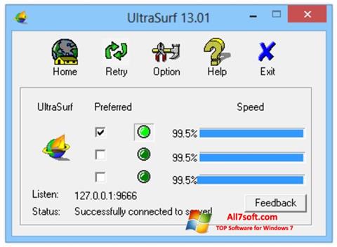 Screenshot UltraSurf for Windows 7