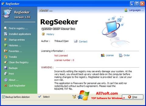 Screenshot RegSeeker for Windows 7