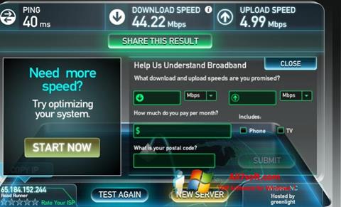 Screenshot SpeedTest for Windows 7