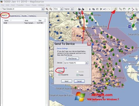 Screenshot MapSource for Windows 7