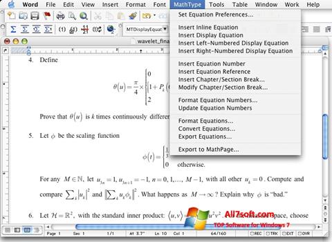 Screenshot MathType for Windows 7