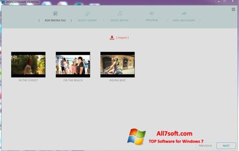 Screenshot Wondershare Filmora for Windows 7