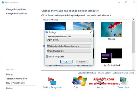 Screenshot Personalization Panel for Windows 7