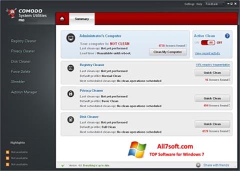 Screenshot Comodo System Utilities for Windows 7