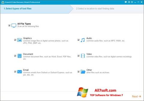 Screenshot EaseUS Data Recovery Wizard for Windows 7