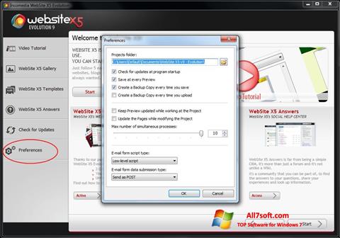 Screenshot WebSite X5 for Windows 7