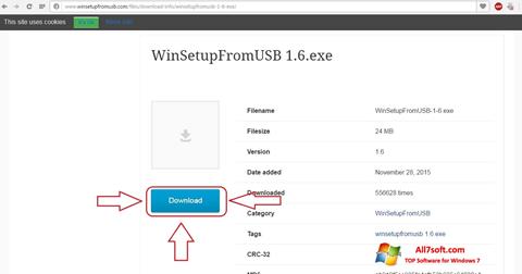 Screenshot WinSetupFromUSB for Windows 7