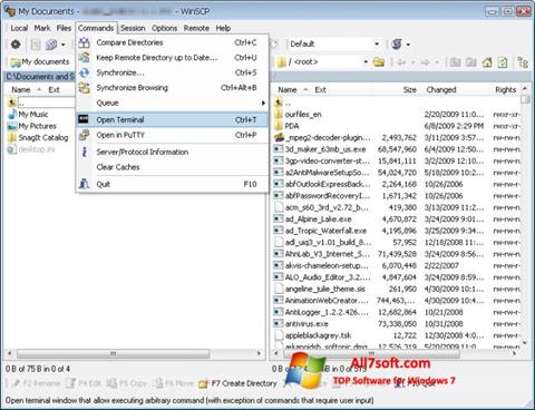 Screenshot WinSCP for Windows 7